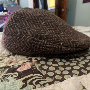 Hanna Hats Ireland Pure 100% Wool Herringbone Tweed Hat Size XL